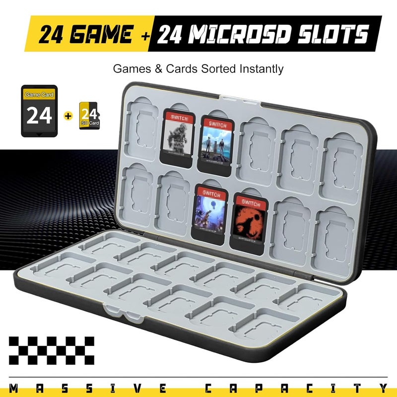 doepeBAE Switch Game Card Case Compatible with Nintendo Switch,Game Card Storage Holder,New Portable Thin Card Protection Case with 24 Game Card Slots and 24 TF Card Slots (24S Blue) - Image 3